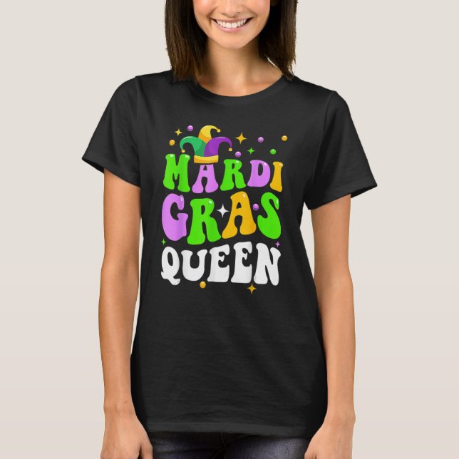 Mardi Gras Queen Family Party New Orleans Carnival T Shirt (Framsida)