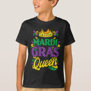 Mardi Gras Queen Krona Funny Mardi Gras Carnival W T Shirt