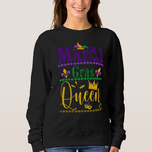 Mardi Gras Queen Krona Mask Parad Mardi Cute Gras T Shirt (Framsida)