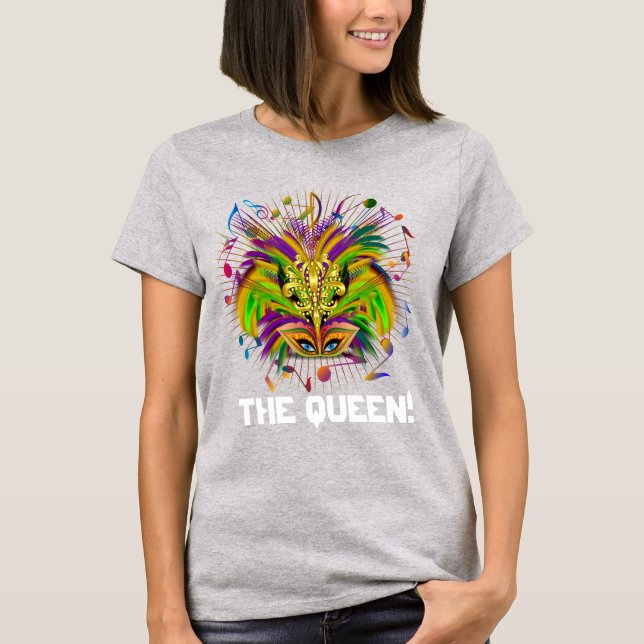 Mardi Gras Queen Light View Notes Plse T Shirt (Framsida)