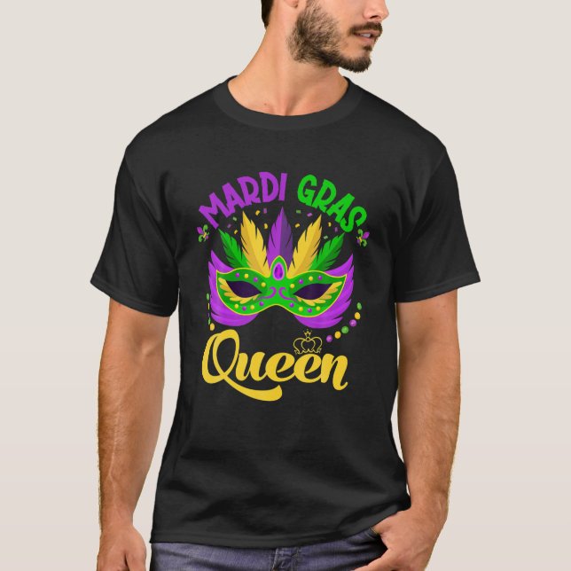 Mardi Gras Queen Mardi Gras Mamma Tjock Bead tisda T Shirt (Framsida)