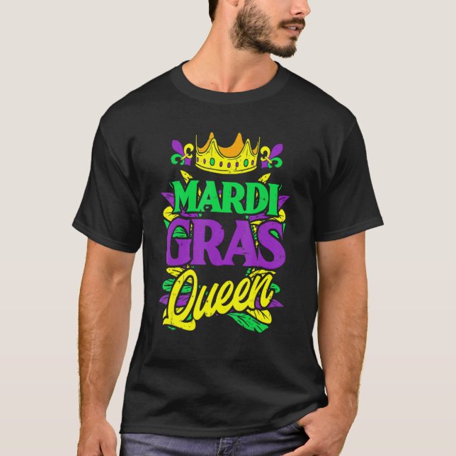 Mardi Gras Queen Mask Party New Orleans Carnival S T Shirt (Framsida)