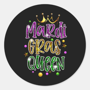 Mardi Gras Queen Parad Costume Party Women Gift M Runt Klistermärke
