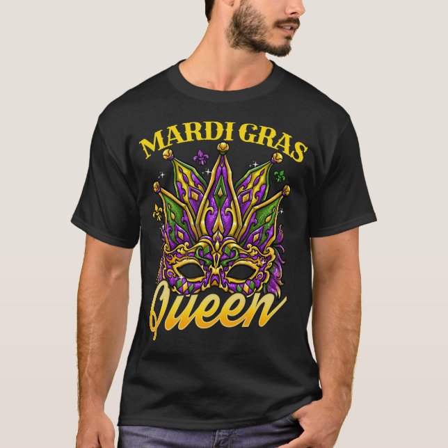 Mardi Gras Queen T Shirt (Framsida)