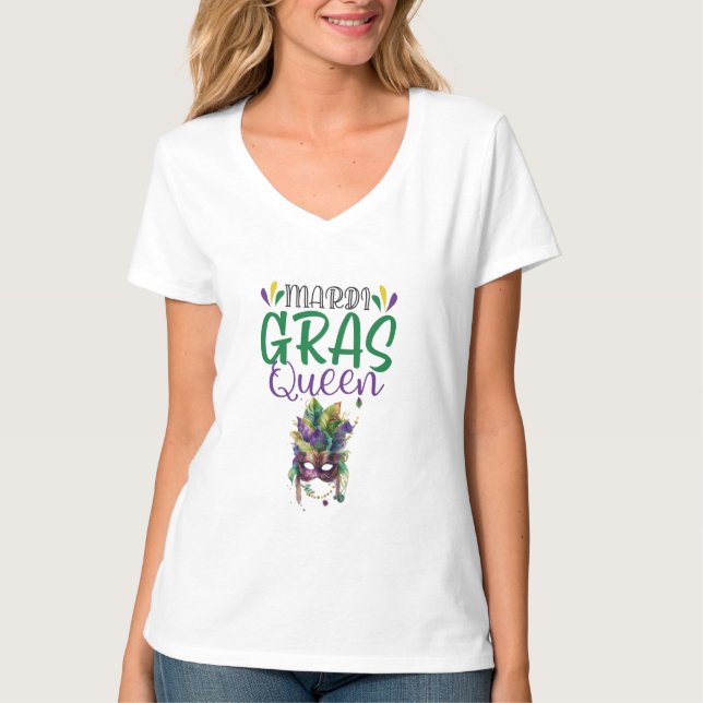 Mardi Gras Queen T-Shirt (Framsida)