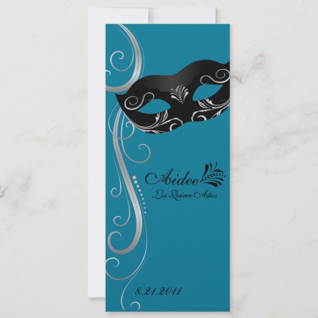 Mardi Gras Quince Inbjudningar (Framsida)