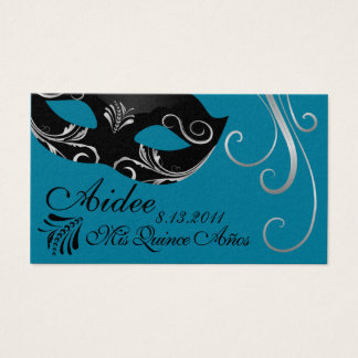 Mardi Gras QuinceTicketFr Visitkort