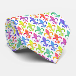 Mardi Gras Rainbow Fleur de lis Mönster Slips