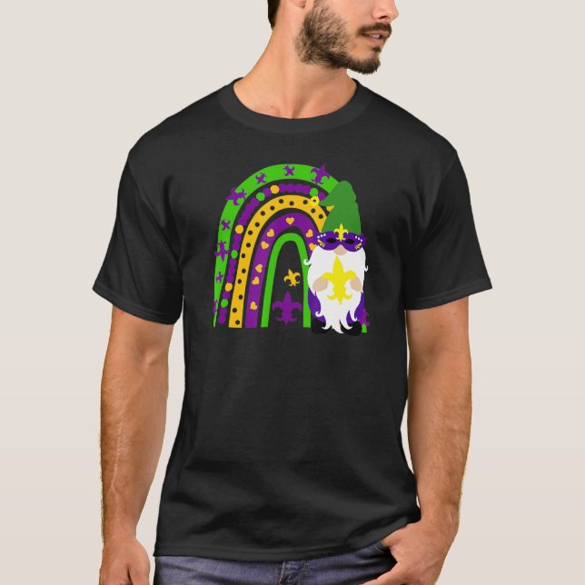 Mardi Gras Rainbow Gnomes För manar Women Gnomies  T Shirt (Framsida)