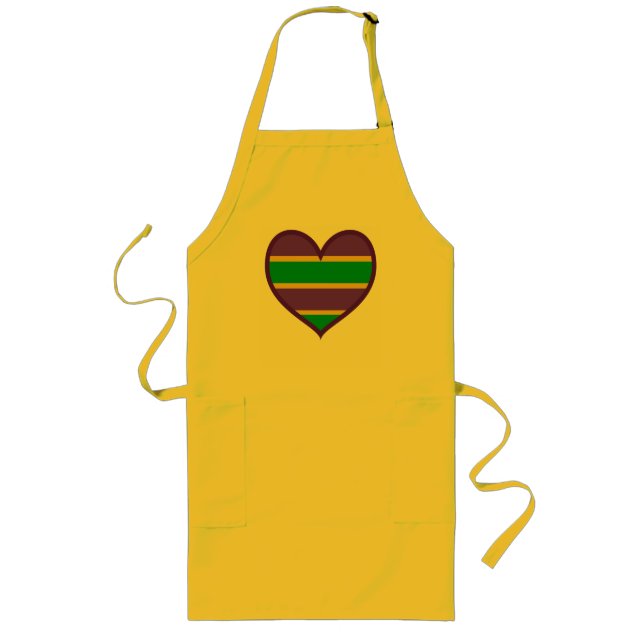 Mardi Gras Rand Lila Heart Långt Förkläde (Framsidan)