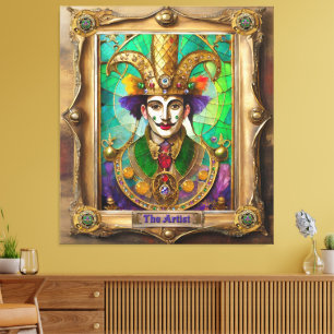 Mardi Gras Realm Porträtt - Artist Dali Canvastryck