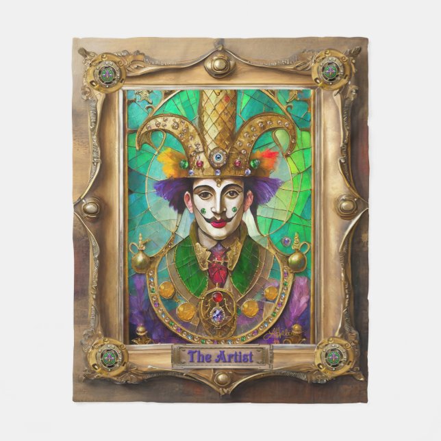 Mardi Gras Realm Porträtt - Artist Dali Fleecefilt (Framsidan)