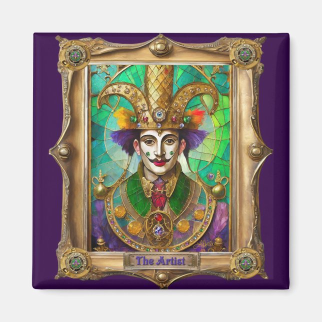 Mardi Gras Realm Porträtt - Artist Dali Magnet (Framsidan)