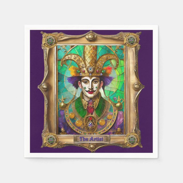 Mardi Gras Realm Porträtt - Artist Dali Pappersservett (Framsidan)