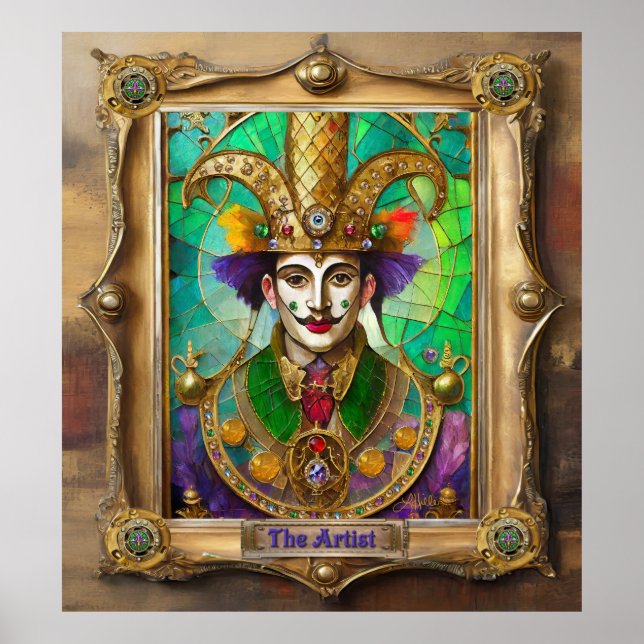Mardi Gras Realm Porträtt - Artist Dali Poster (Framsidan)