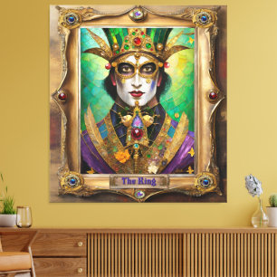 Mardi Gras Realm Porträtt - Kung Canvastryck