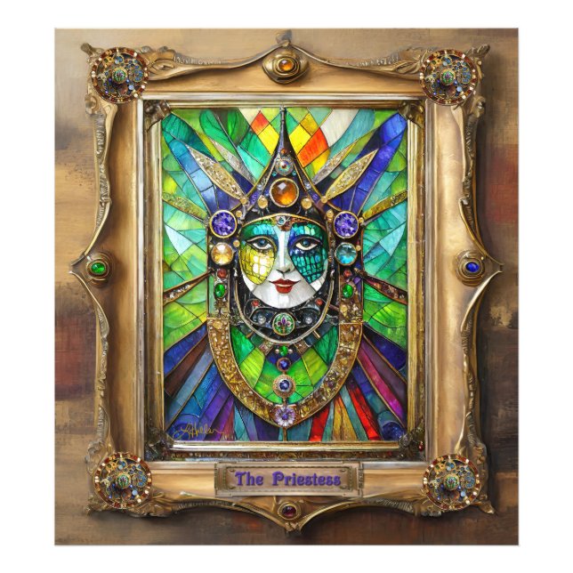 Mardi Gras Realm Porträtt - Prästinnan Fototryck (Framsidan)
