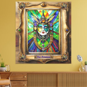 Mardi Gras Realm Porträtt - Priestess Canvastryck