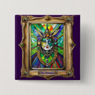 Mardi Gras Realm Porträtt - Priestess Knapp