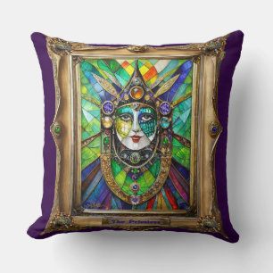 Mardi Gras Realm Porträtt - Priestess Kudde