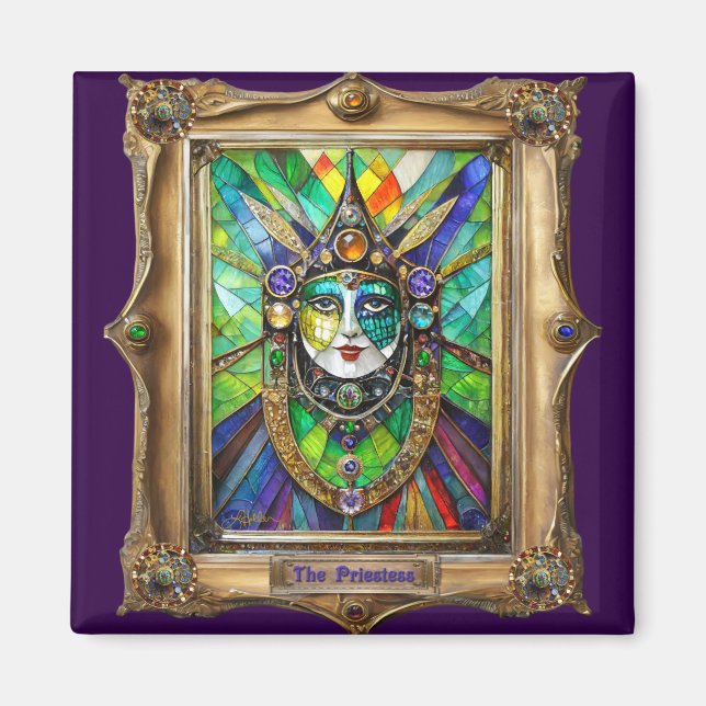 Mardi Gras Realm Porträtt - Priestess Magnet (Framsidan)