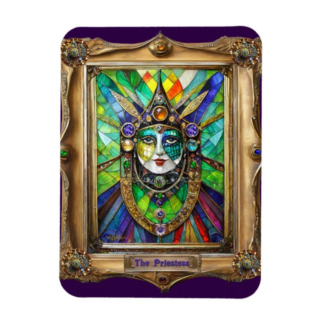 Mardi Gras Realm Porträtt - Priestess Magnet (Vertikal)