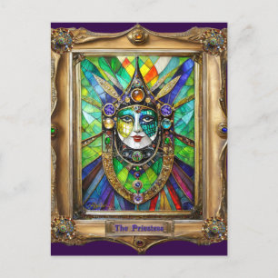 Mardi Gras Realm Porträtt - Priestess Vykort