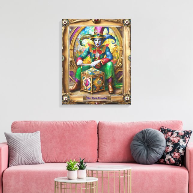 Mardi Gras Realm Porträtt - Tidsresenären Canvastryck (Insitu (Vardagsrum))