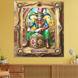 Mardi Gras Realm Porträtt - Time Traveler Canvastryck