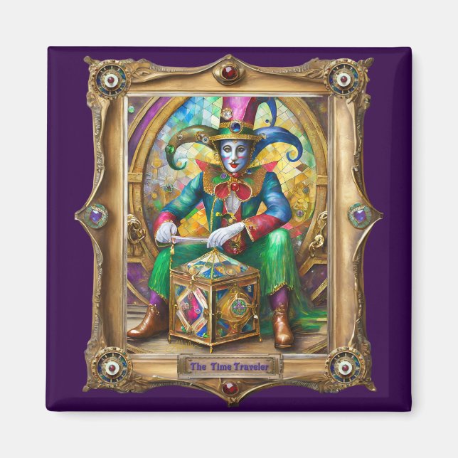 Mardi Gras Realm Porträtt - Time Traveler Magnet (Framsidan)