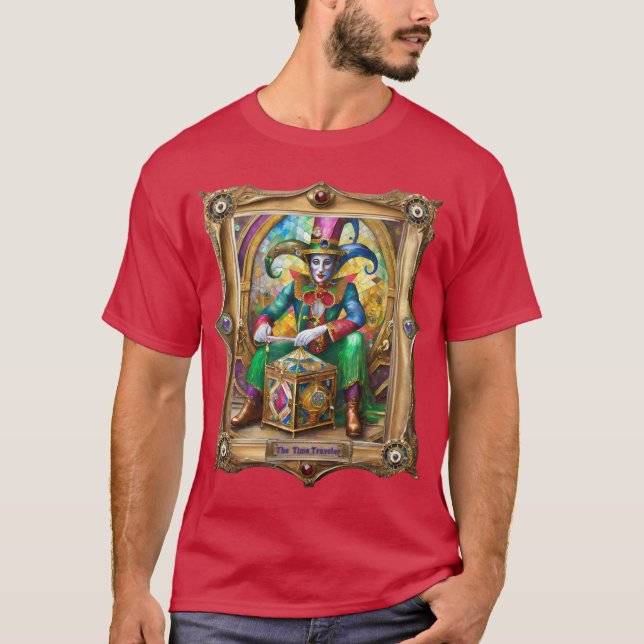 Mardi Gras Realm Porträtt - Time Traveler T Shirt (Framsida)