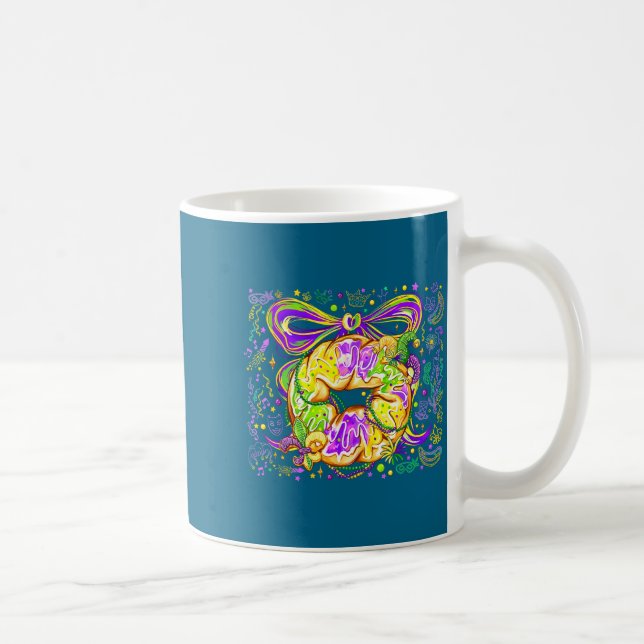 Mardi Gras Retro King Cake-design Kaffemugg (Höger)