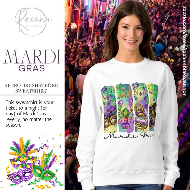 Mardi Gras Retro Penseldrag Sweatshirt T Shirt (Skapare uppladdad)
