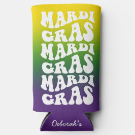 Mardi Gras Retro Text Ombre Party