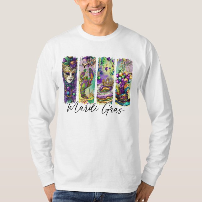 Mardi Gras Roligt T Shirt (Framsida)