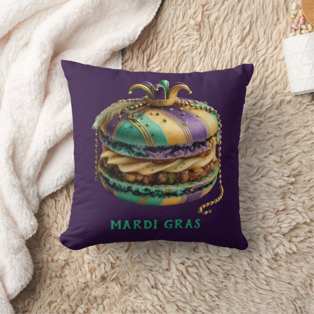 Mardi Gras Royal Macaron Kudde (Filt)