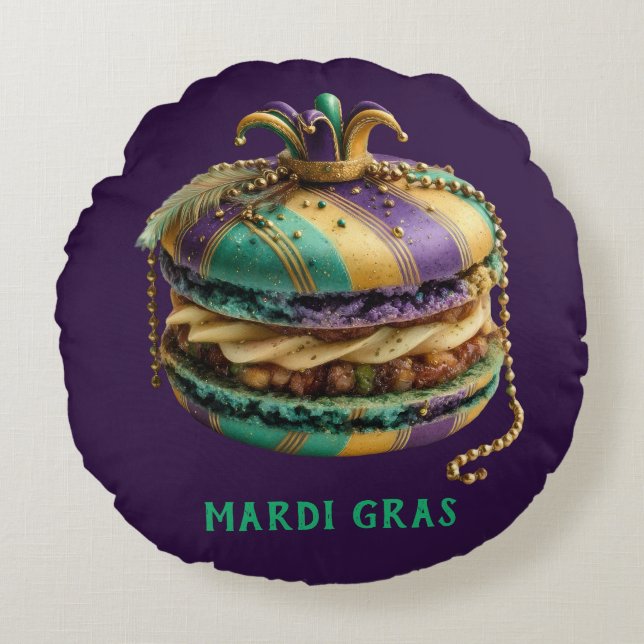 Mardi Gras Royal makaron Rund Kudde (Framsidan)
