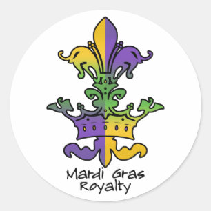 Mardi Gras royalty Runt Klistermärke