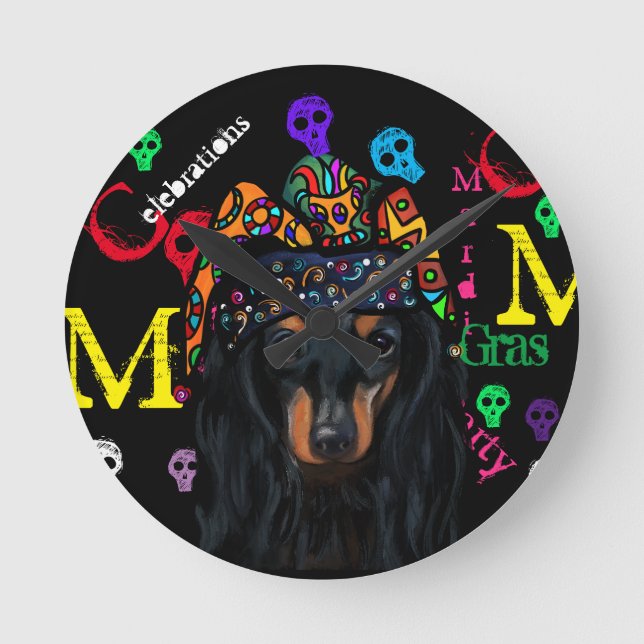 Mardi GRAS Rund Klocka (Framsida)