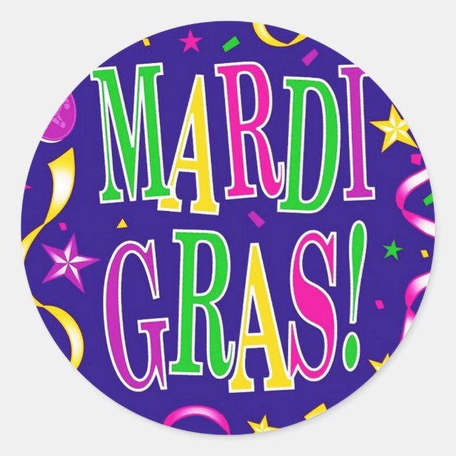 MARDI GRAS RUNT KLISTERMÄRKE (Framsida)