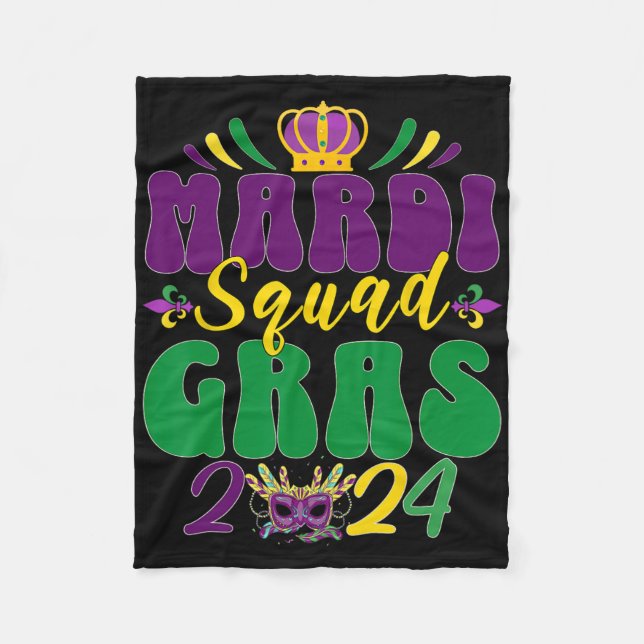 Mardi Gras Sällskaps Matchande Firande  Fleecefilt (Framsidan)