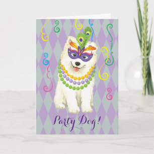 Mardi Gras Samoyed Kort