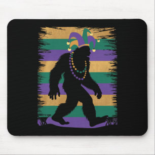 Mardi Gras Sasquatch Funny Bigfoot Party För manar Musmatta