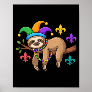 Mardi Gras Seng för chill djurälskare festival Poster