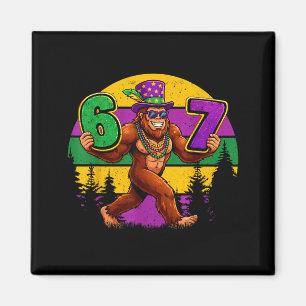 Mardi Gras Sex Sju 6 7 Meme Bigfoot Sasquatch Bo Magnet
