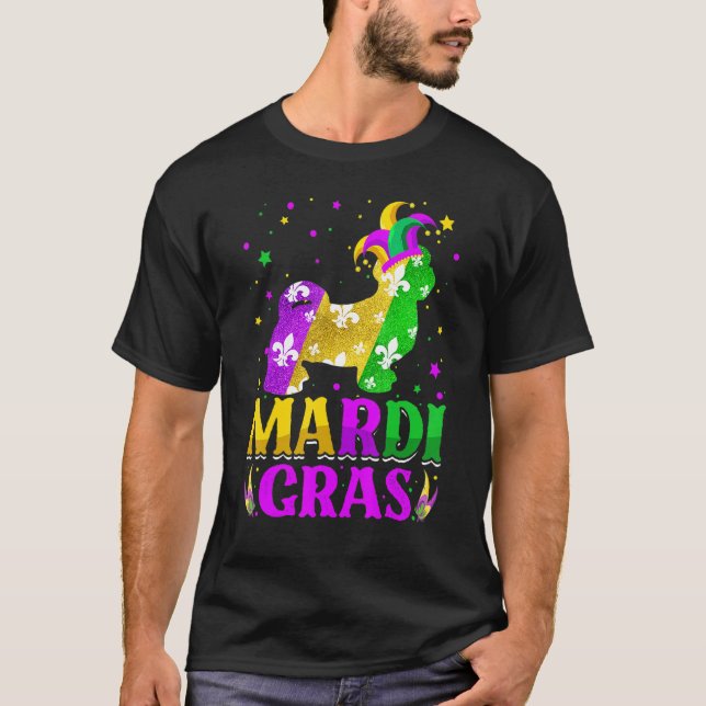 Mardi Gras Shih Tzu Dog Lover Carnival Jester T Shirt (Framsida)