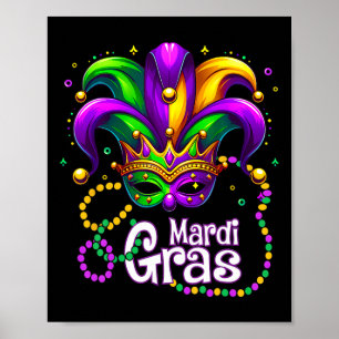 Mardi Gras Shirts for Women Kids Manar Pärlor Mask Poster