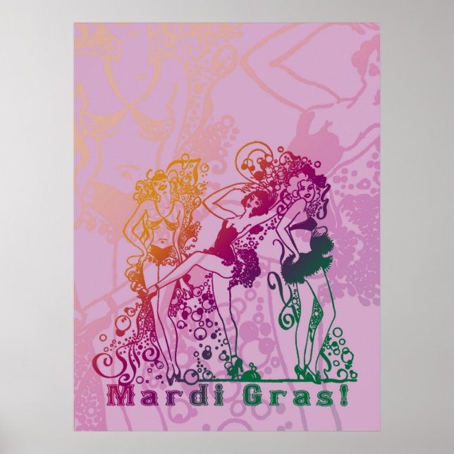 Mardi Gras Showtjejer Poster (Framsidan)