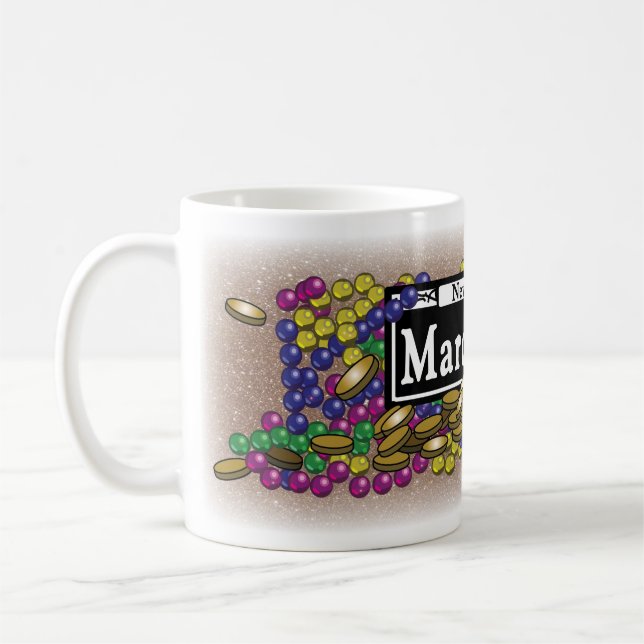 Mardi Gras Sign - Guld Glitter-kaffe Mugg (Vänster)