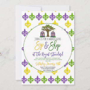 Mardi Gras Sip & Shop-inbjudan Inbjudningar